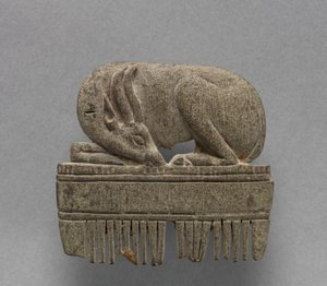 Fésű gazellával, Kr.e. 1391-1353 körül alkotó: Egyptian 18th Dynasty