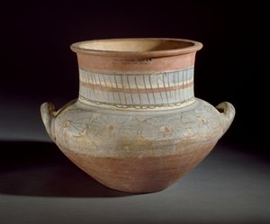 Díszített korsó füles fogantyúkkal, Amarna, Kr.e. 14. század (kerámia)