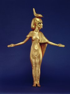 Selket istennő részlete a baldachinos szentélyből, Tutanhamon sírjából (Kr. e. 1370-1352) Új Királyság (aranyozott fa) (lásd még: 228567)