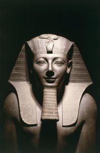 Egyiptom, III. Thutmosz szobor részlete (1479 előtt – i.e. 1425 körül), a tizennyolcadik dinasztia, Amun luxori karnaki templomából, bazalt alkotó: Egyptian 18th Dynasty