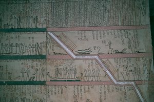 Egyiptom, Luxor, Királyok Völgye, III. Thutmose sírja, sírkamra freskók alkotó: Egyptian 18th Dynasty
