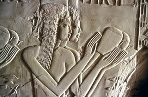 Egyiptomi ókor: fiatal lányok felajánlásokat tesznek. Kheruef sírja (TT192) (18. dinasztia). alkotó: Egyptian 18th Dynasty