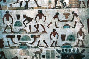 Öntödei műveletek, Rekhmire sírjának déli fala, Új Királyság (falfestés) alkotó: Egyptian 18th Dynasty
