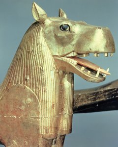 Temetési ágyfej Tueris istennő alakjában, Tutanhamon sírjából (Kr. e. 1370-52) Új Királyság (aranyozott fa)