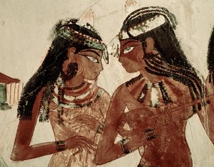 Zenészek egy banketten (falfestmény) alkotó: Egyptian 18th Dynasty