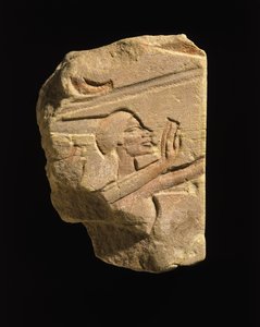 Núbiai imádó gesztusban, Karnakból, Egyiptomból, Amarna-korszakból, Újbirodalomból, Kr.e. 1353-1336 (homokkő)