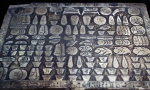 Áldozati asztal, egyiptomi civilizáció, Újbirodalom, XVIII. dinasztia, részlet alkotó: Egyptian 18th Dynasty
