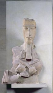 Amenophis IV (Akhenaten) Ozirisz oszlopa Karnakból, Amarna-korszak, Újbirodalom, Kr.e. 1353-37 (homokkő)