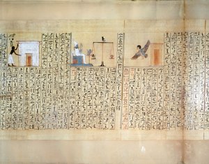A szív mérlegelését ábrázoló papirusz, a Maiherperi halottas könyvéből alkotó: Egyptian 18th Dynasty
