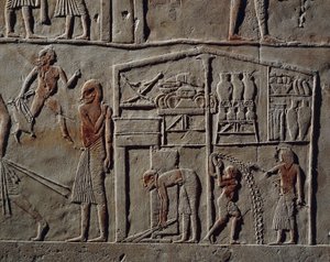 Pavilon magas rangú tiszt vagy főparancsnok számára, Relief, Horemheb sírja, Szakkara, Egyiptomi civilizáció, Újbirodalom, XVIII. dinasztia alkotó: Egyptian 18th Dynasty