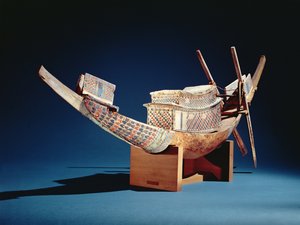 Csónak kicsinyített modellje Tutanhamon sírjából, Új Királyság, Kr.e. 1347-37 (fa)