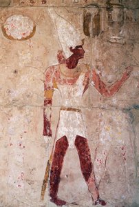III. Thutmózét ábrázoló dombormű alsó-egyiptomi koronával, Hatsepszut királynő halotti temploma, Deir el-Bahri, thébai nekropolisz (UNESCO Világörökségi lista). alkotó: Egyptian 18th Dynasty