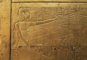 Relief a második temetkezési kápolna hátsó külső tábláján, Tutanhamon kincstára, Egyiptom, Egyiptomi civilizáció, Újbirodalom, XVIII. dinasztia alkotó: Egyptian 18th Dynasty