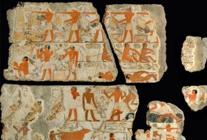 Jelenet a Nílus mocsaraiban ... alkotó: Egyptian 18th Dynasty