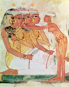 A női vécé Nakht sírjából, Új Királyság, ie 1400 körül (falfestmény) alkotó: Egyptian 18th Dynasty