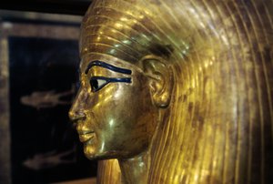 Tjuya szarkofágja, Yuya Tjuya sírjából, Királyok Völgye, Egyiptom, Egyiptomi civilizáció, Újbirodalom, XVIII. dinasztia, Részlet alkotó: Egyptian 18th Dynasty