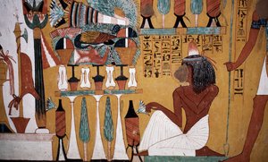 Falfestmény, Sennedjem sírja, Királyok völgye, Luxor, Théba (UNESCO Világörökség) alkotó: Egyptian 18th Dynasty