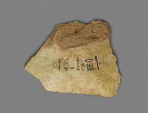 Borcímke, az Amenhotep III palotában, Thébában, Új Királyságban (terrakotta pigmenttel)