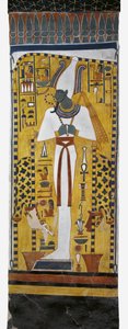 Egyiptom, Théba, Luxor, Királynők Völgye, Nefertari sírja, Ozirisz falfestménye a sírkamrában a 19. dinasztiából alkotó: Egyptian 19th Dynasty