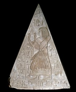 Egyiptomi antikvitás: piramis csúcs a kápolna Ramose decoree az ábrázolás a késői imádó Ra-Harakte (Re Harakte) divinite a felkelő nap istene alkotó: Egyptian 19th Dynasty
