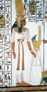 Nefertari, részlet a Nefertari sírja második kamrájának freskóiról, Queens Valley, Luxor, Théba (Unesco Világörökségi Lista