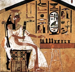 Nefertari szenet játszva (papirusz) alkotó: Egyptian 19th Dynasty
