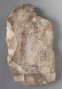 Ostracon: II. Ramszesz, akit egy istennő szoptatott, Kr.e. 1279-1213 alkotó: Egyptian 19th Dynasty