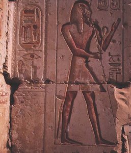 Fáraó, kődombormű II. Ramszesz templomából, ie 1298 körül alkotó: Egyptian 19th Dynasty