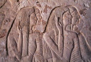 Női csoportot ábrázoló dombormű, Leteya sírja, Szakkara, Egyiptom, Egyiptomi civilizáció, Újbirodalom, XIX. dinasztia alkotó: Egyptian 19th Dynasty