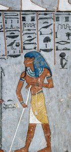 Atum isten, freskó, sírkamra, Ramszesz I. sírja (KV16), Királyok Völgye, Théba (UNESCO Világörökségi Lista) alkotó: Egyptian 19th Dynasty