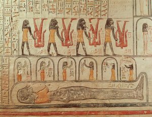Részlet a Föld könyvéből, VI. Ramszesz sírjának sírkamrájából (Kr. e. 1143-1136) Újbirodalom (falfestmény) alkotó: Egyptian 20th Dynasty