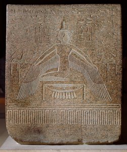 Ízisz Pterophor, III. Ramszesz szarkofágjából (Kr. e. 11854-1153 körül) a Királyok Völgyében, Új Királyságban lévő sírjából (rózsaszín gránit)