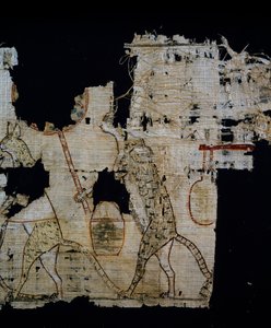 Szatirikus jelenetet ábrázoló papirusz, Kr.e. 1100 körül, IX. Ramszesz uralkodása idejéből, Részlet, Egyiptomi civilizáció, Új Királyság, XX. dinasztia alkotó: Egyptian 20th Dynasty