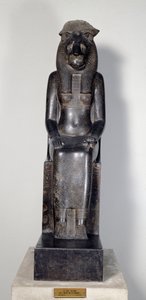 Egyiptomi antikvitás: Szekhmet oroszlánistennő istenség I. Seshonq király patronjával. Szobor fekete gránitból. KR. E. 950-929. Torino, Egyiptomi Múzeum
