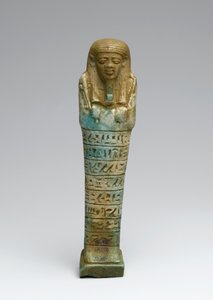 Pszamteki Shabti, valószínűleg Gízából, a késői királyságból (fajansz)