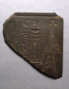 A nílusi isten, hapi rituálisan összeköti Felső- és Alsó-Egyiptomot, ie 663-525 (palapala)