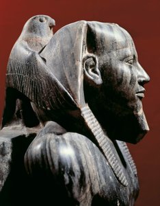 Egyiptomi civilizáció, Óbirodalom, IV. dinasztia. Khafre (Chephren) fáraó diorit szobra. Gízából (diorit)