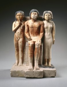 Nykara és családja szobra, késő 5. dinasztia, Óbirodalom, Kr.e. 2455-2350 (festett mészkő)