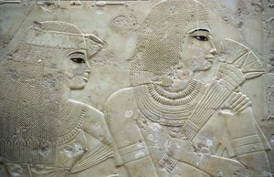ókori Egyiptom, festmény/faragás, Ramose és felesége, Théba kormányzója, Nemesek völgye, Ramose sírja alkotó: Egyptian Egyptian