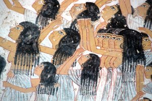 Ókori Egyiptom, festmény, Sirató asszonyok gyászmenetben, Ramose sírja, Nemesek völgye, Théba, Théba alkotó: Egyptian Egyptian