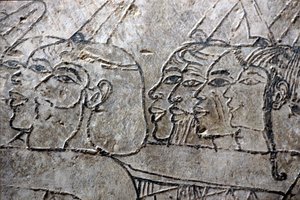 Ókori Egyiptom, Falfestmény, Ázsiai foglyok, Amarna stílus, Ramose sírja, Nemesek völgye, Théba, Théba alkotó: Egyptian Egyptian