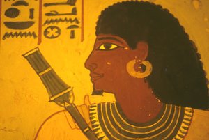 Ókori Egyiptom, Falfestmény/falfestmény/freskó, Sennufer sírja, Théba/Luxor, Sennufer jogart tartva, Théba polgármestere, Amenophis II. felügyelője alkotó: Egyptian Egyptian