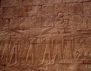 Egyiptomi ókor: dombormű Karnak (Karnak) templomából, Luxor, Egyiptom