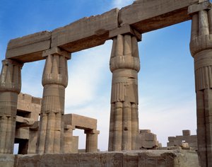 Egyiptomi ókor: kilátás a karnaki templomra. Egyiptom alkotó: Egyptian Egyptian