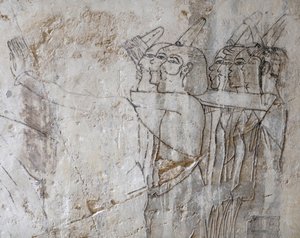 Vázlatrajz egy férficsoportról, Ramose sírja alkotó: Egyptian Egyptian