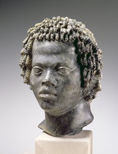 Egy fekete ember feje, Kr.e. második század vége (márvány) alkotó: Egyptian Ptolemaic Period