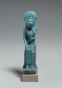 Sekhmet ülő alakja, ie 305-30 (mázas fajansz) alkotó: Egyptian Ptolemaic Period