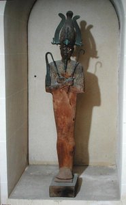 Ozirisz-kultusz szobra (festett fa és bronz) alkotó: Egyptian Ptolemaic Period