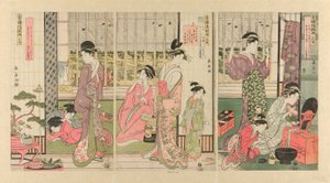 Eső utána reggel a Pleasure Quarterben alkotó: Eishōsai Chōki