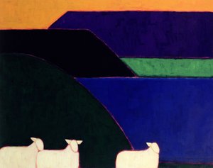 Fjord Snaefellness, 1999 (akril papíron) alkotó: Eithne Contemporary Artist Donne